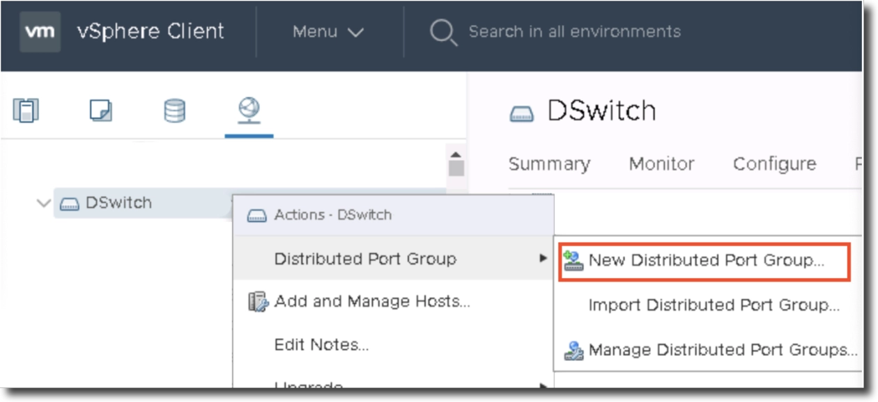 vSphere setup with Dswitch