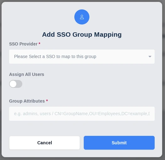 Add SSO Group Mapping