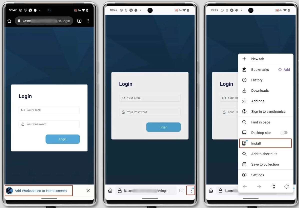 Installing on Android