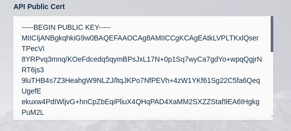 Setting Public Cert