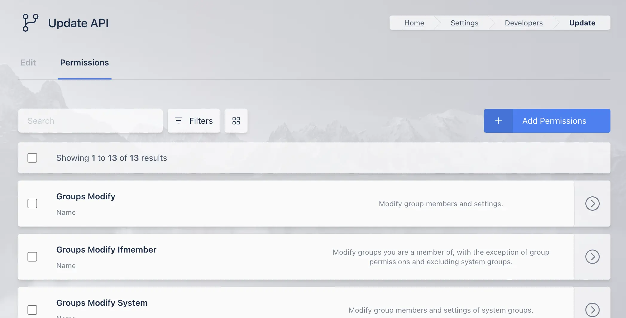 API Key Permissions