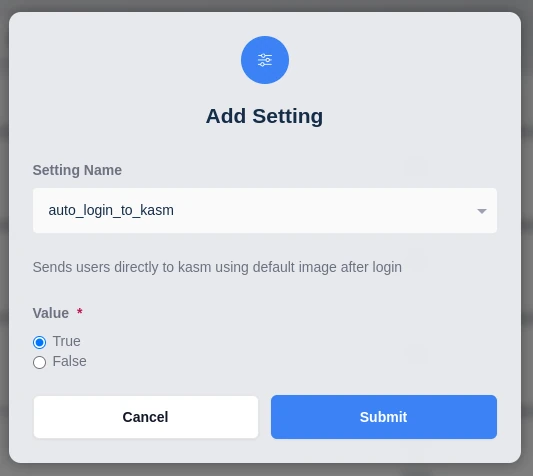 Use the group setting auto_login_to_kasm