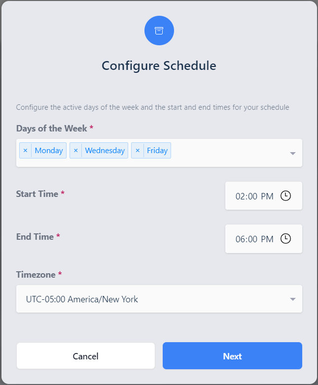 Multiple Time Periods Afternoon AutoScale Schedule