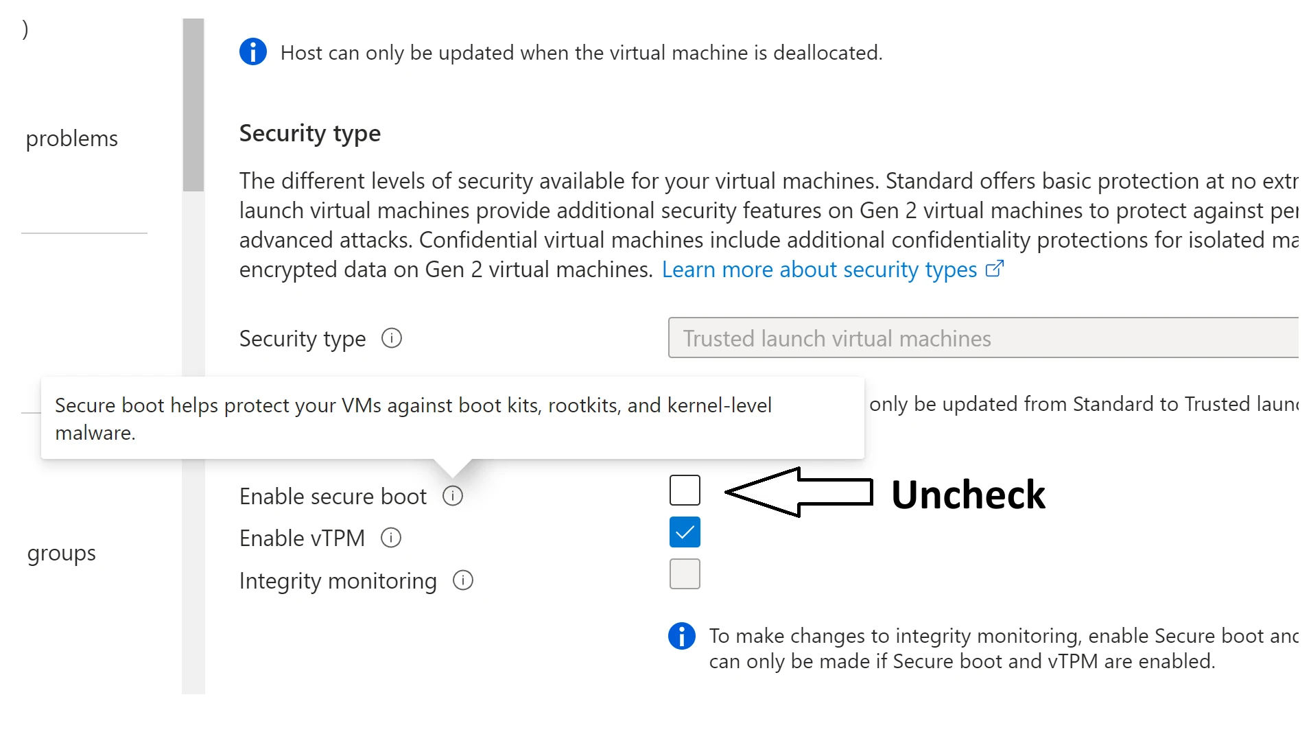 Disabling Secure Boot in Azure for Webcam-Passthrough