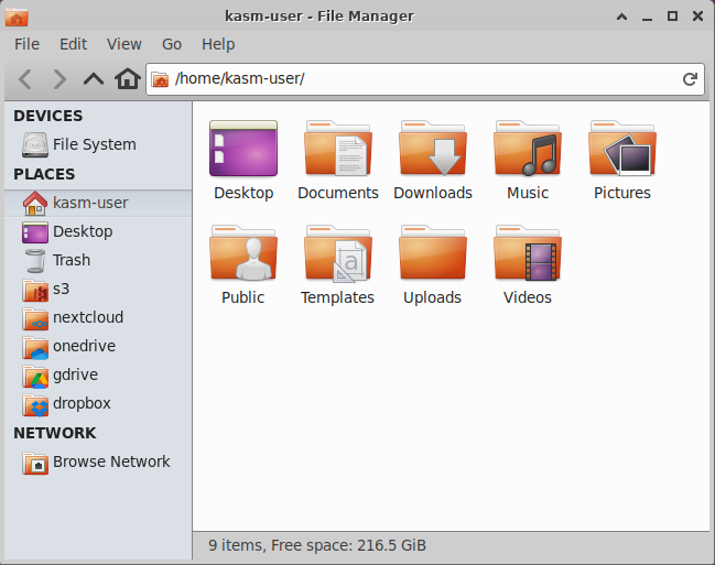Themed filebrowser shortcuts in the Workspace