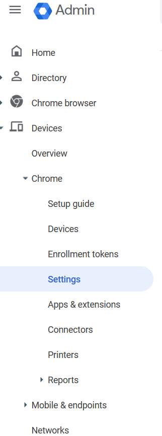 ChromeOS device settings
