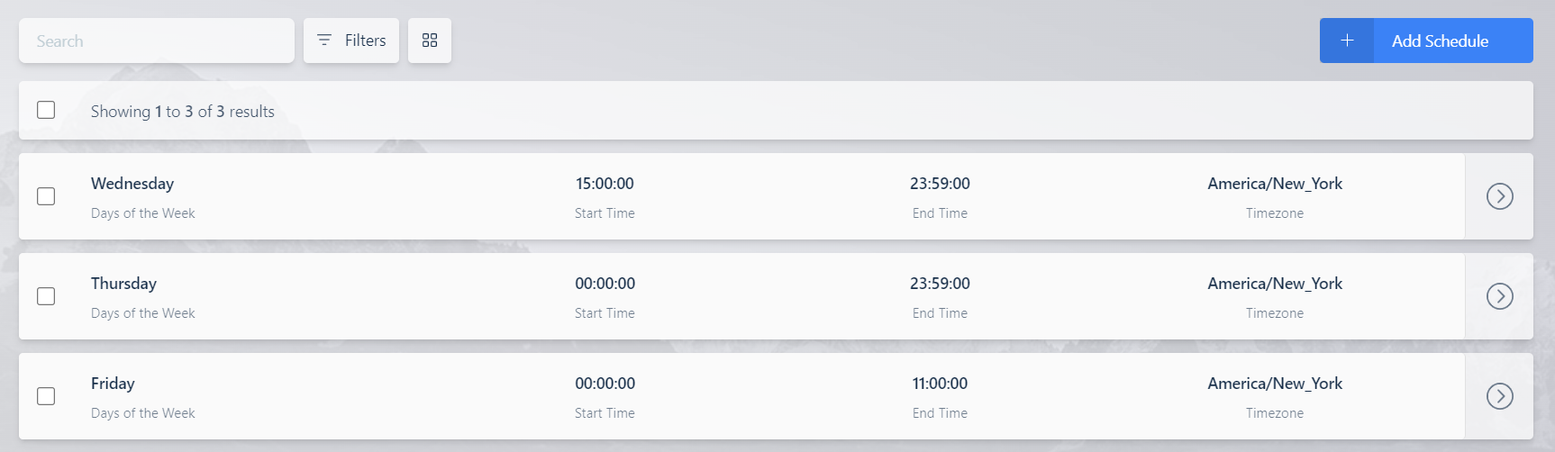 Set of Schedules For Multi-Day AutoScale Scheduling