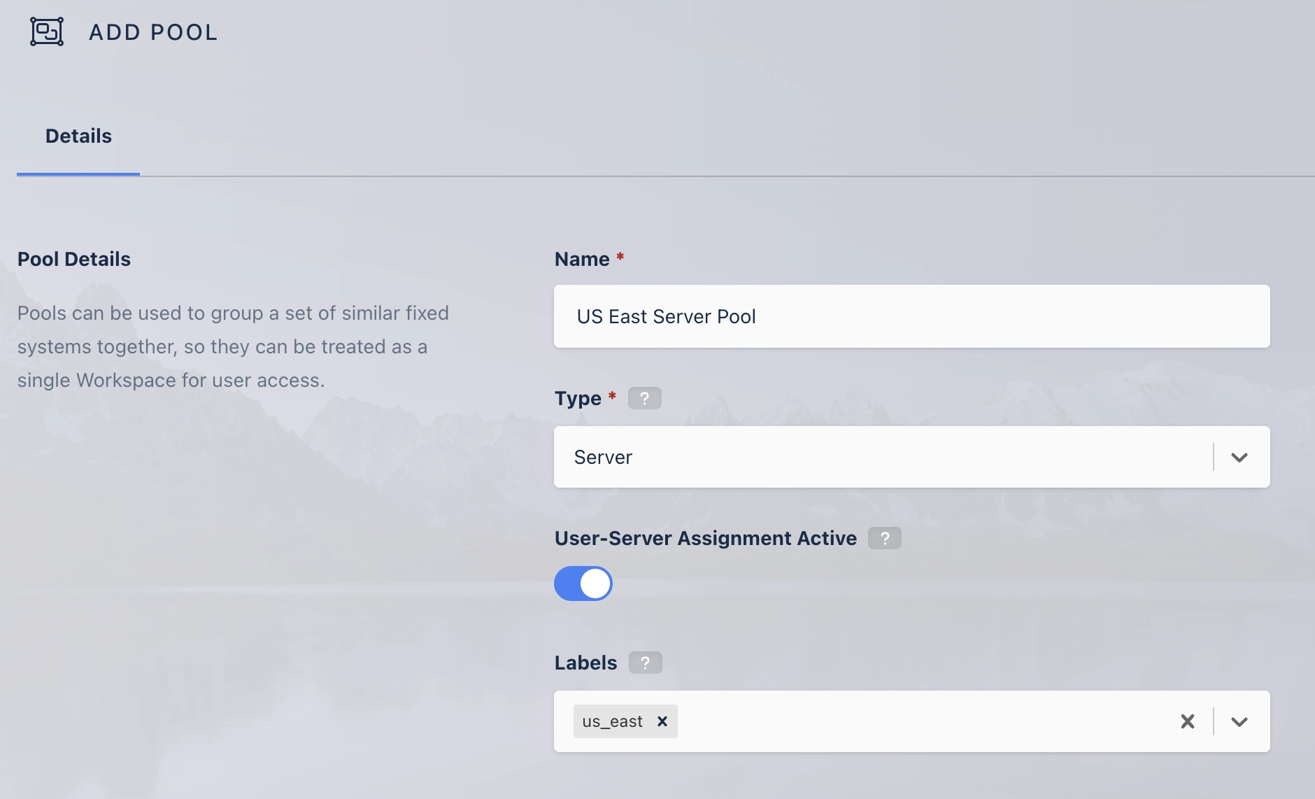 Create Server Pool