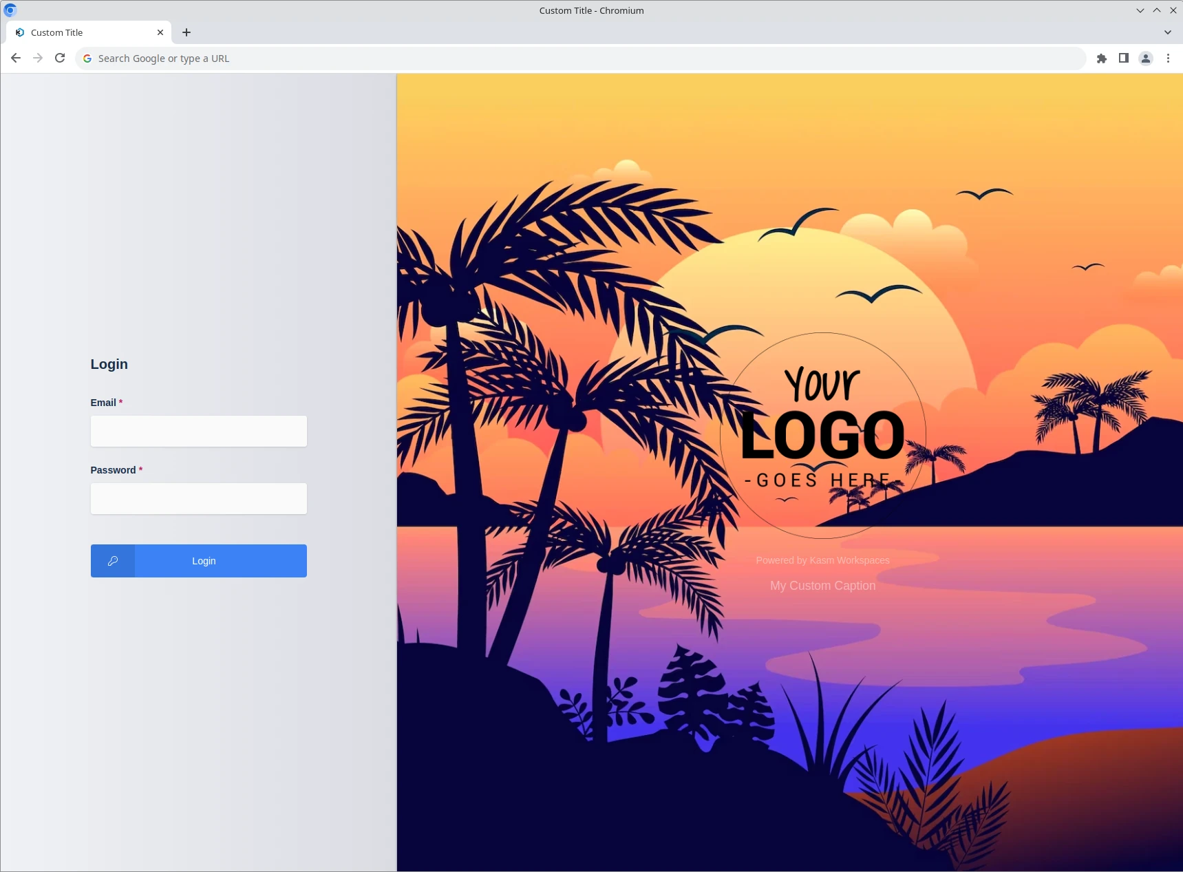 Custom Login Logo Caption and Splash