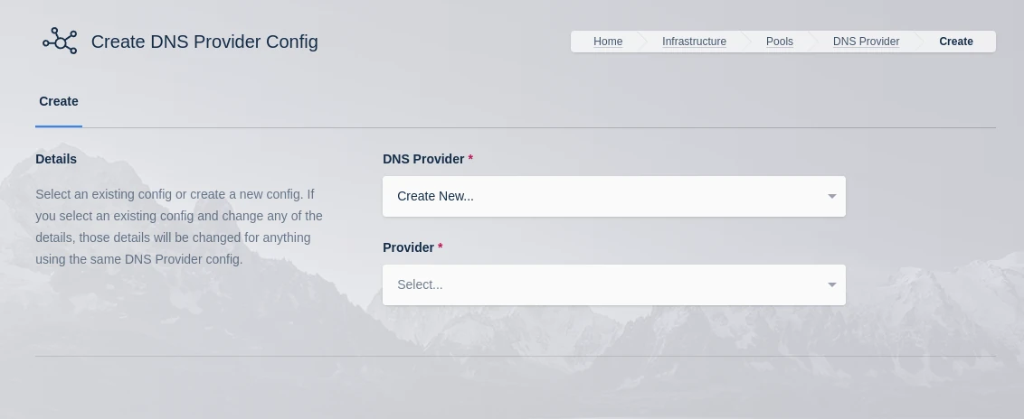 Create New DNS