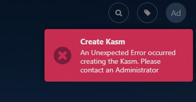 User Dashboard Error