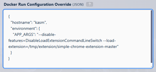 Docker exec config