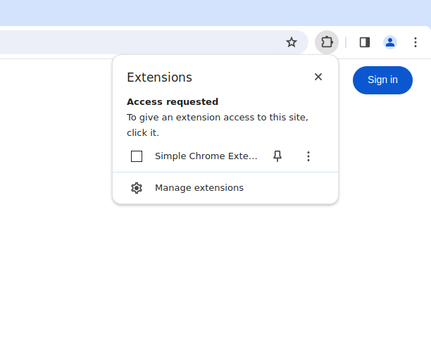 Custom chrome extension in action
