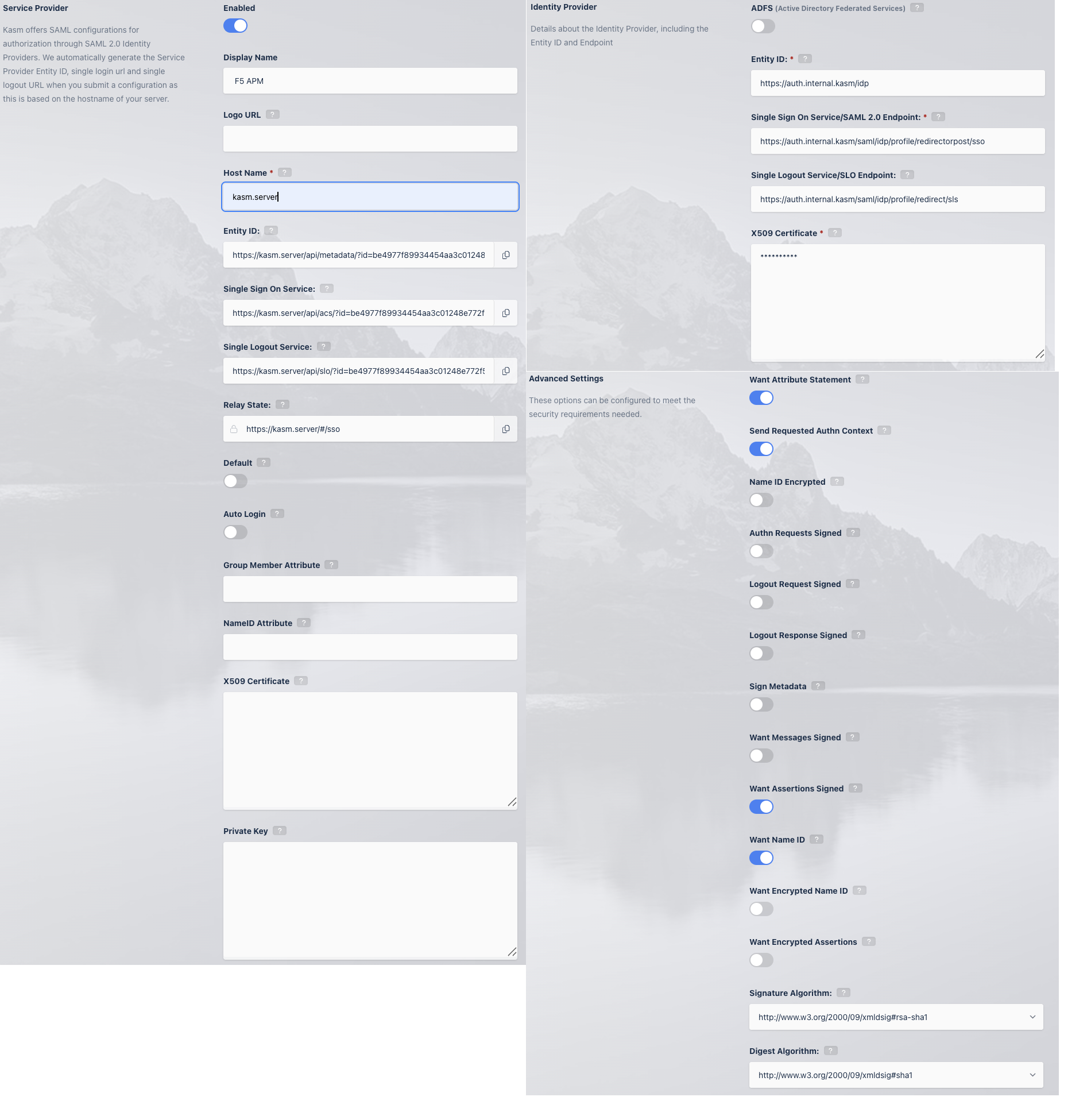 Kasm SAML Configurations