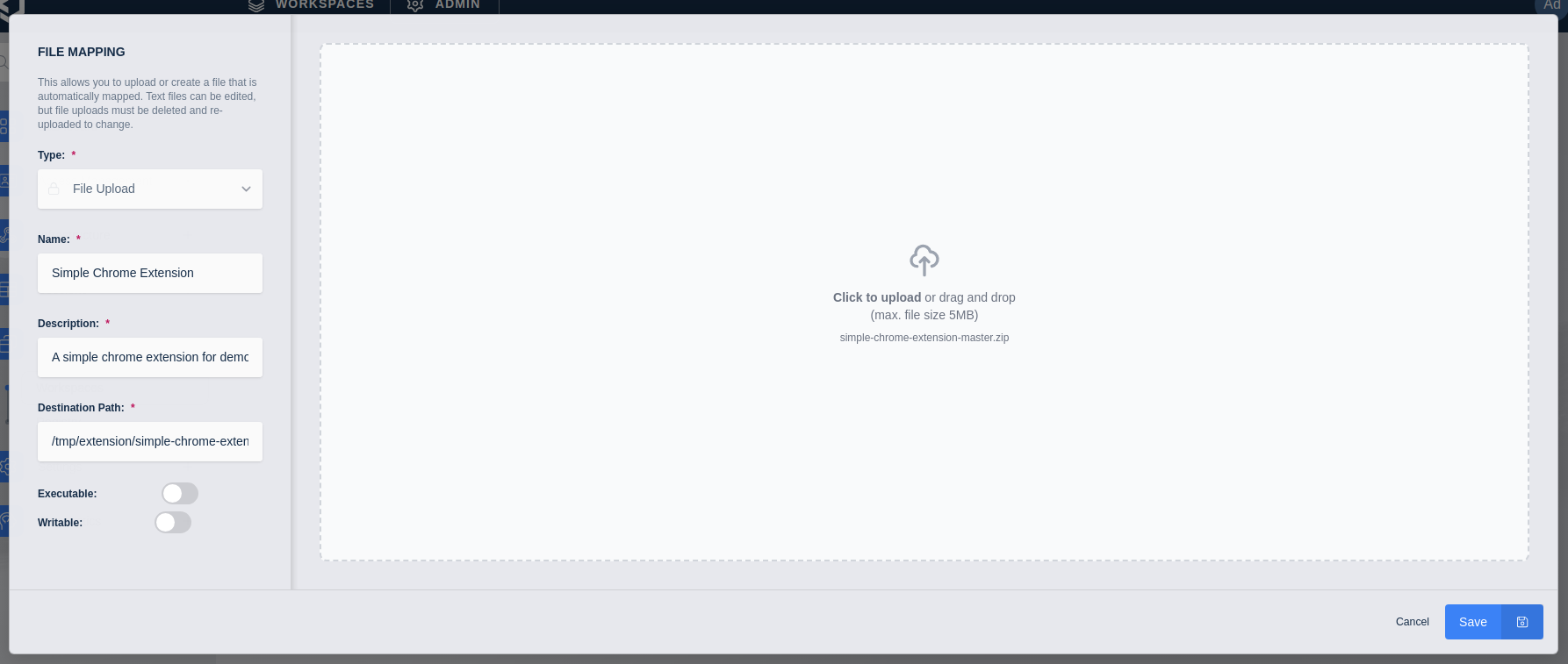 Workspace-level file mapping settings