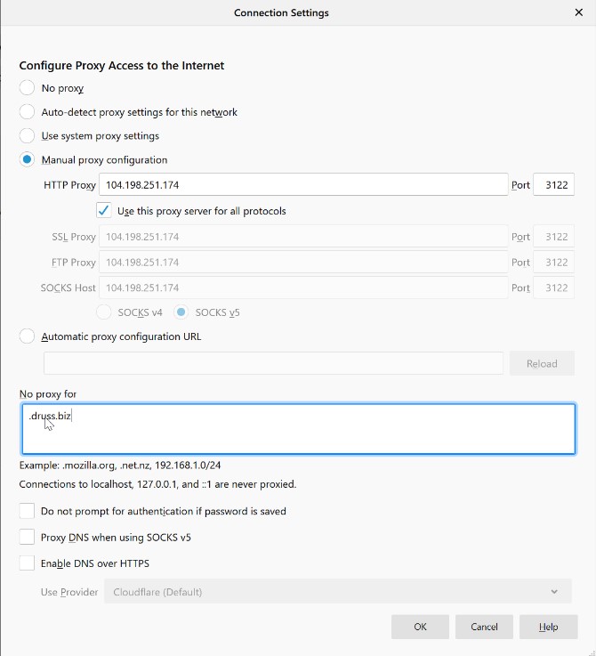 Firefox Proxy Config