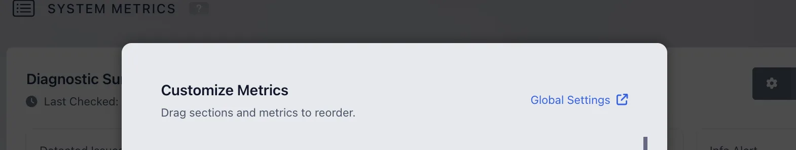 System Metrics Global Settings