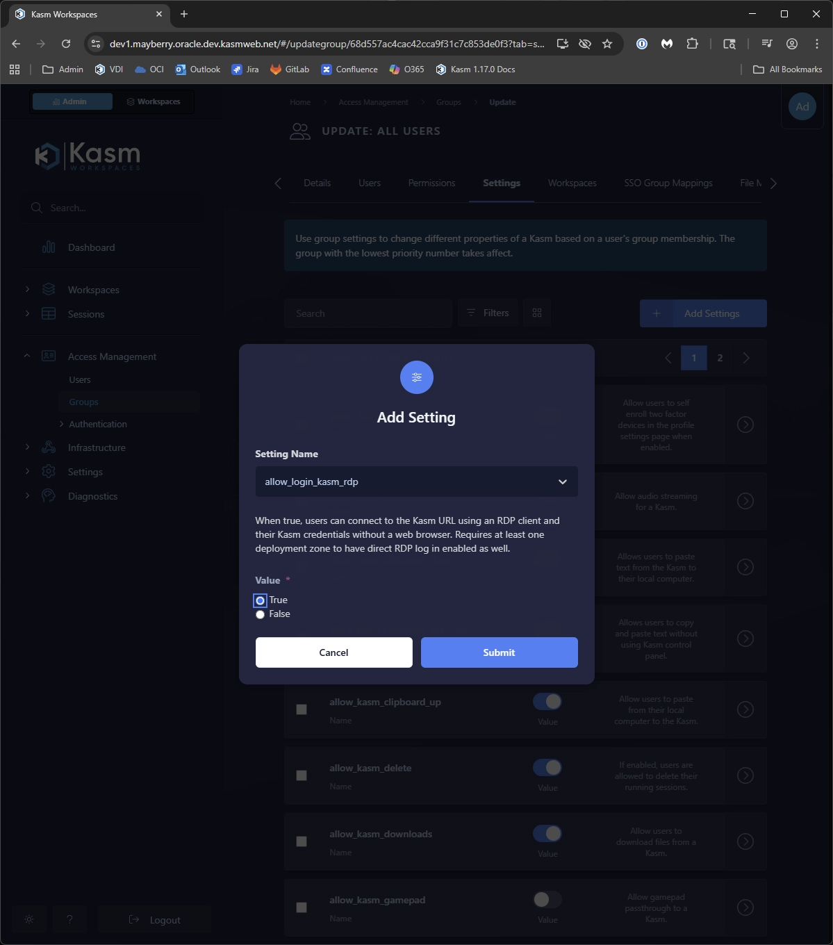 Configuring group settings