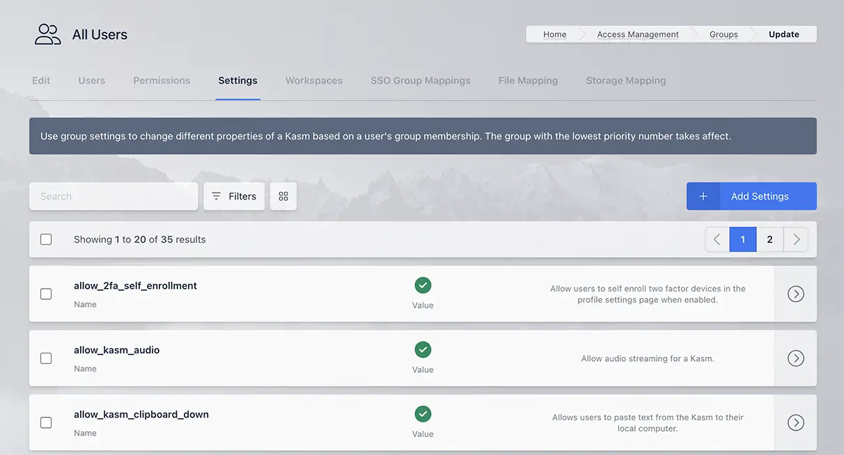 Group Settings