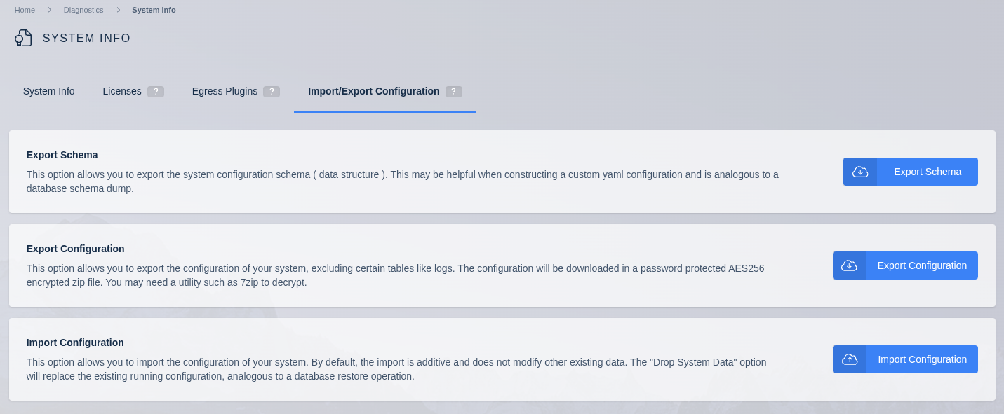 Import Configuration