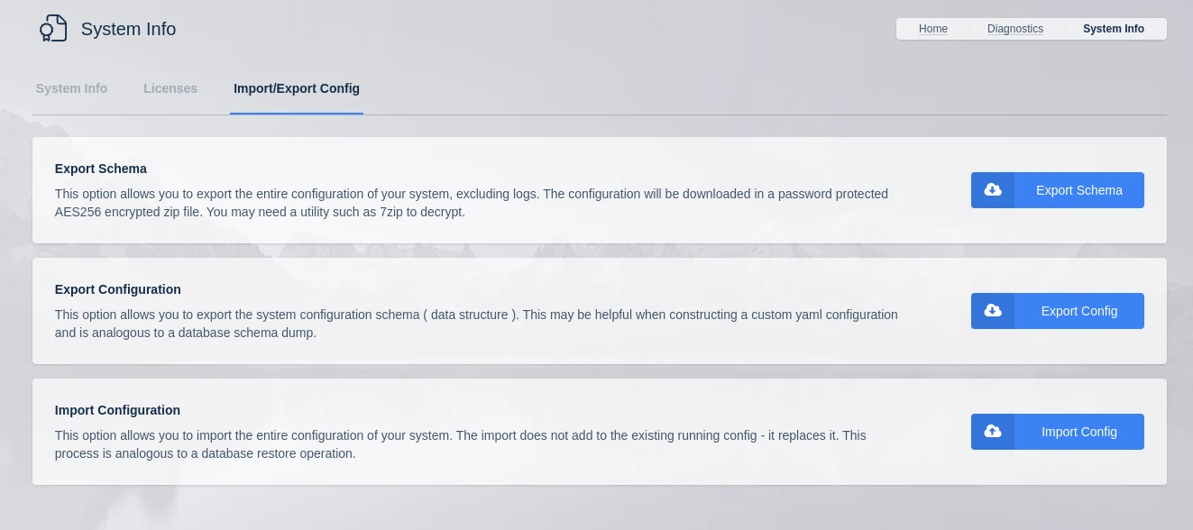 Export Configuration