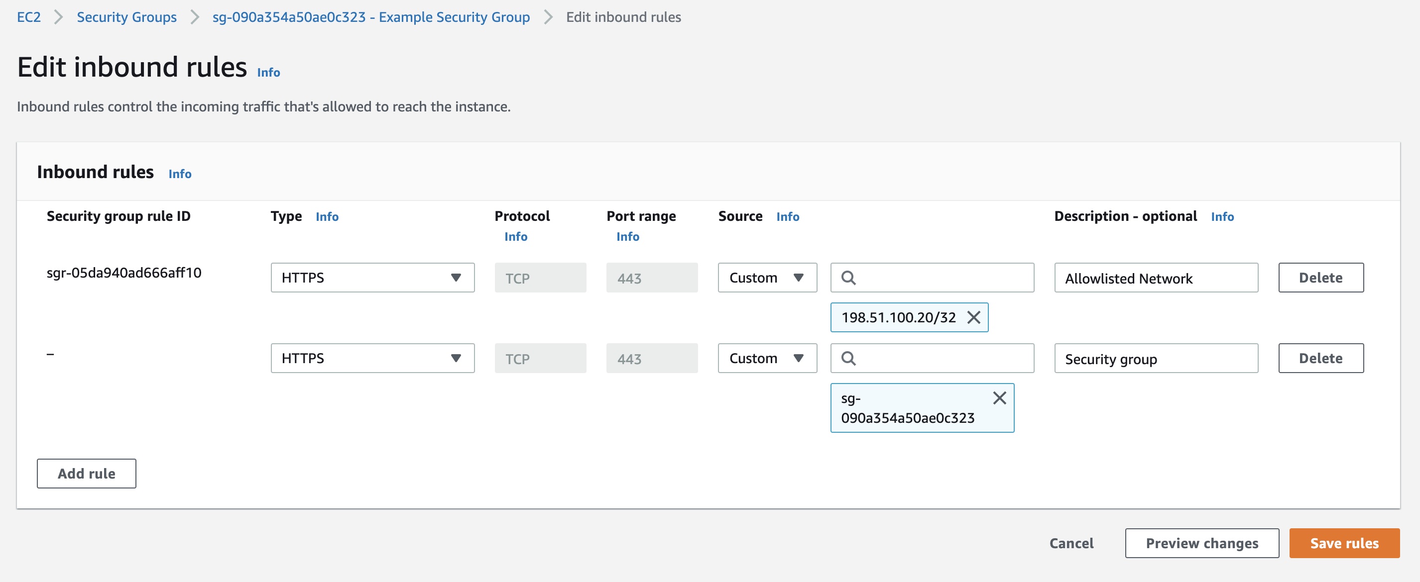 Security Group Example