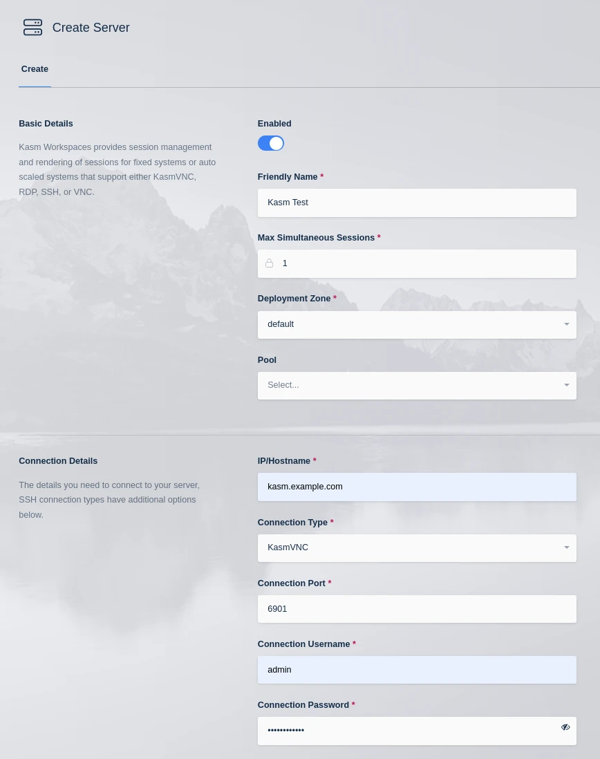Create KasmVNC Server