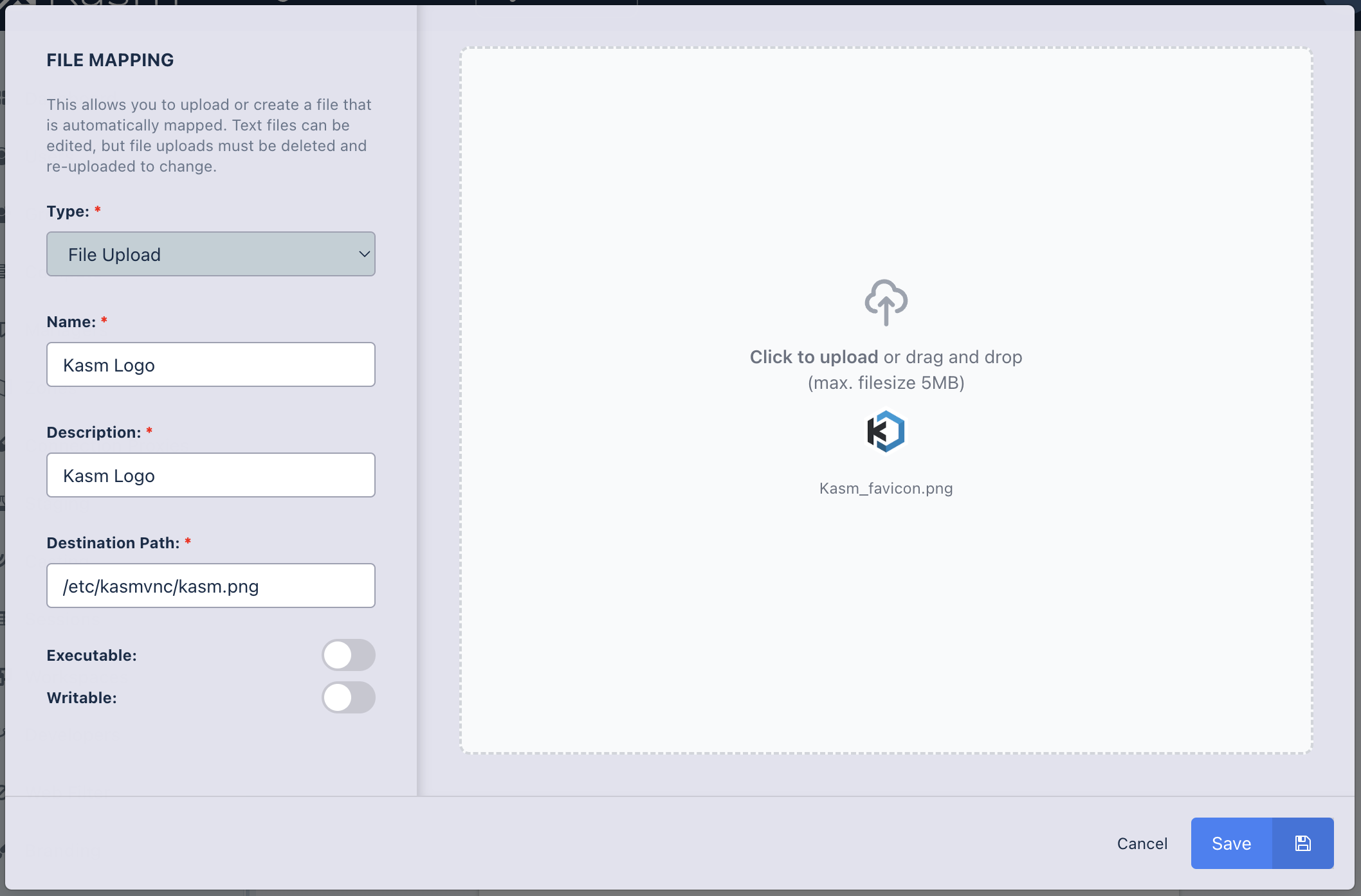 File Mapping for Watermark Image