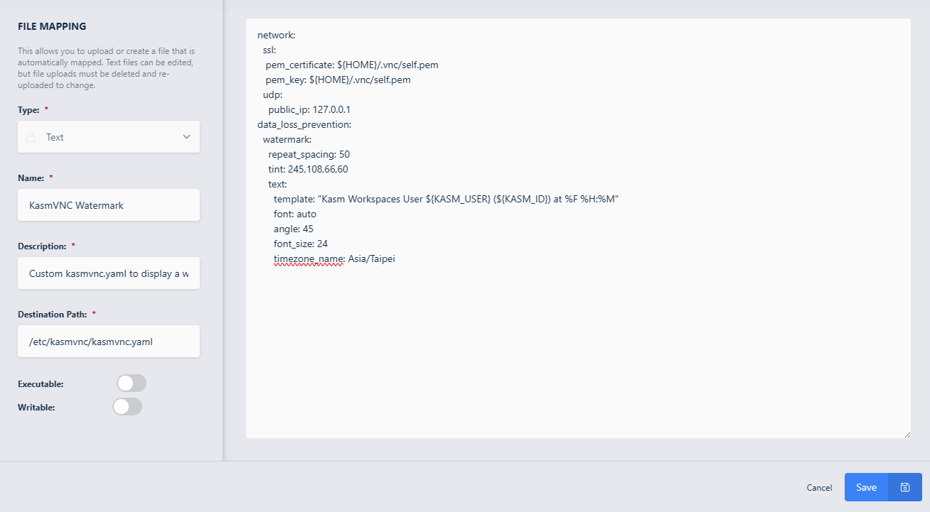 New Background File Mapping Definition