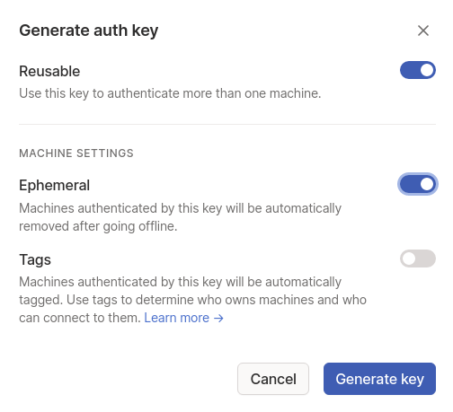 Generate Settings