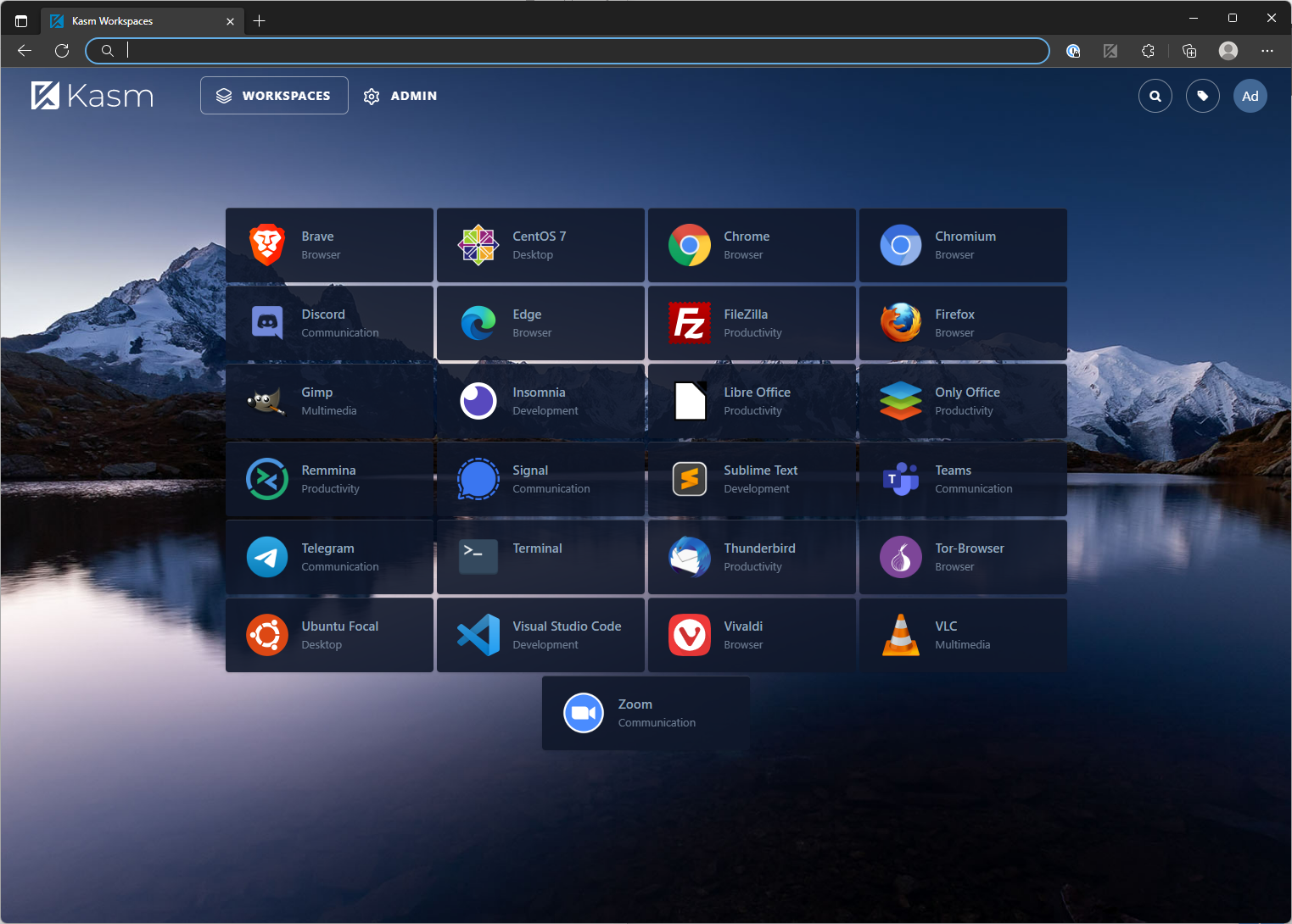Workspaces launcher supports using a custom background
