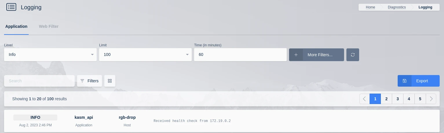 Default Log Options