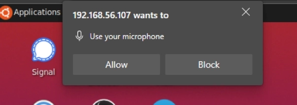Microphone Permission Pop-Up Box