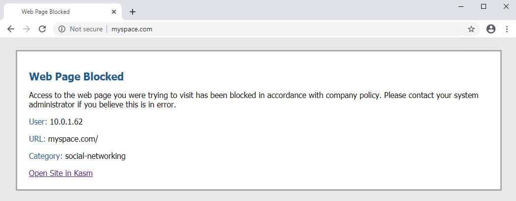 Custom Response Page with Link to Kasm