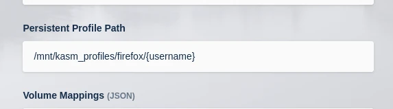 Configuring persistent profile path with image name