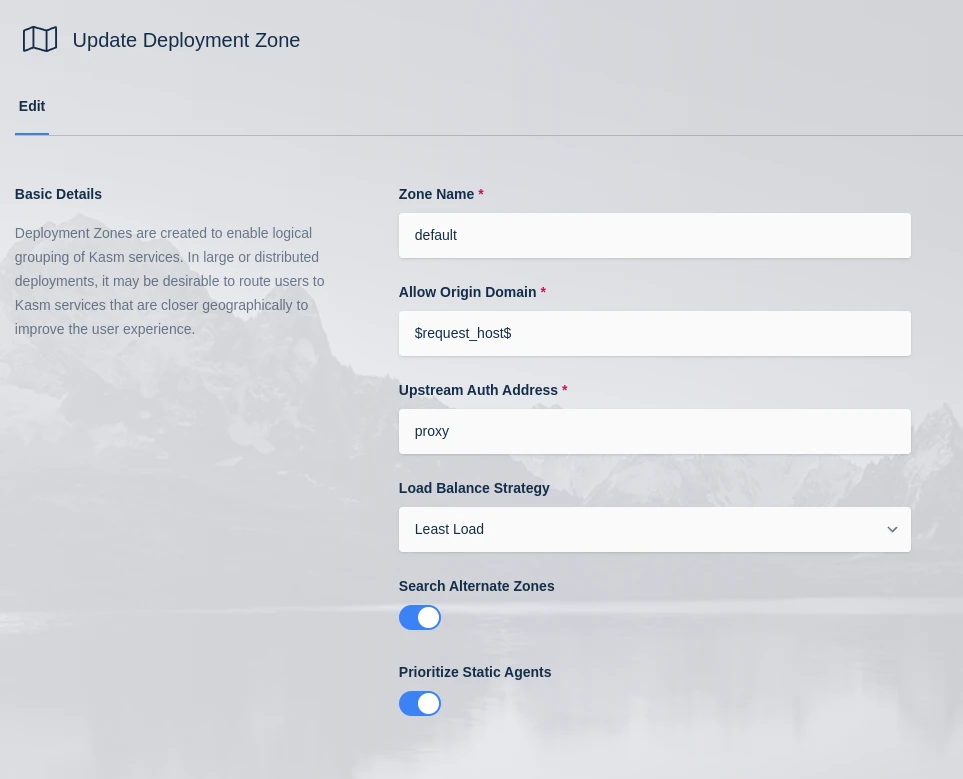 Zone Configuration
