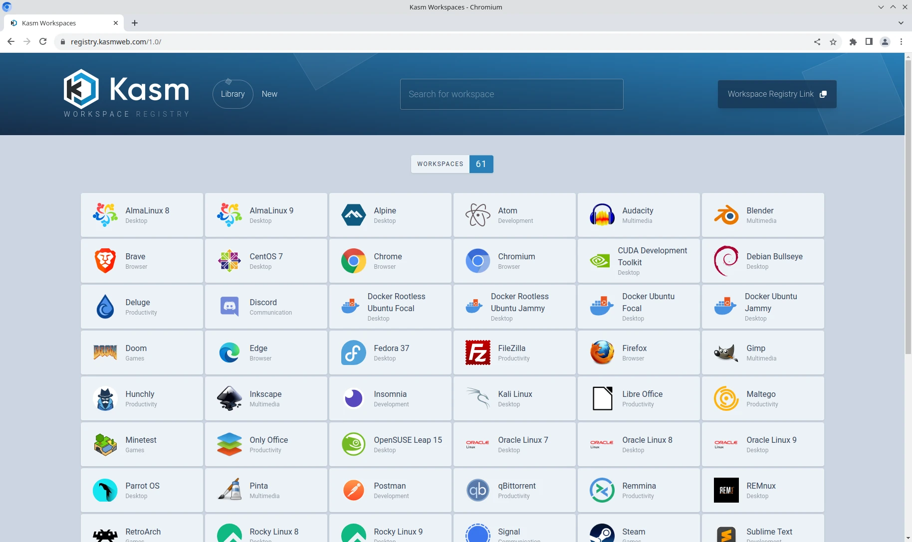 1st Party Workspace Registry