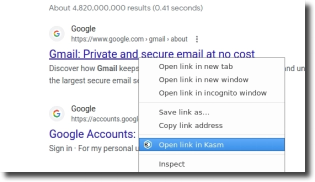 Right Click Option for Kasm