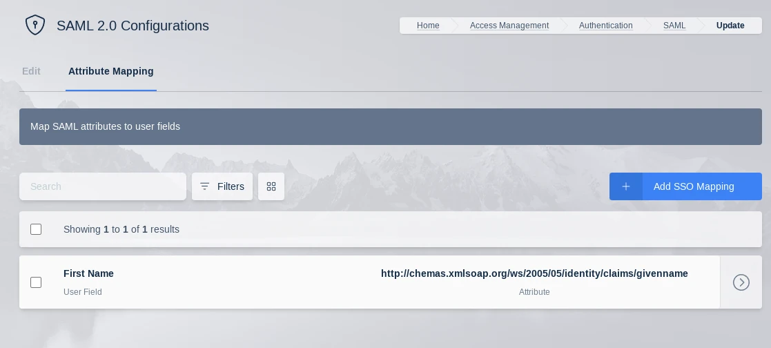 SAML Attribute Mapping