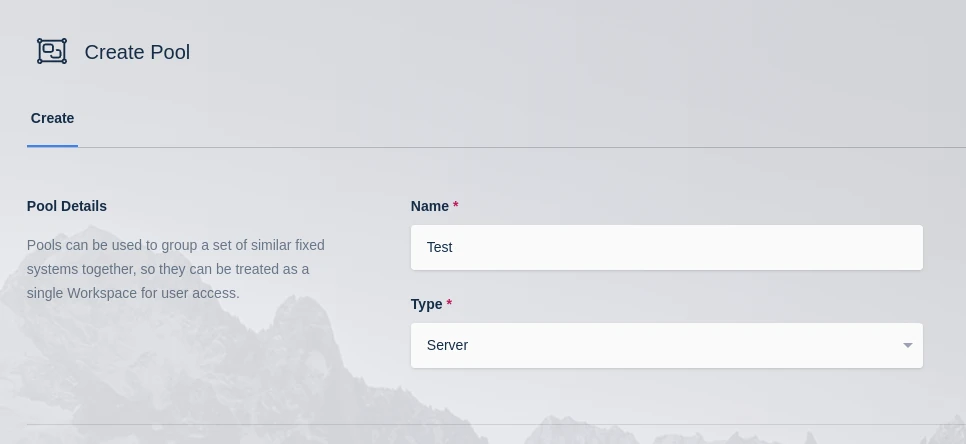 Create Server Pool