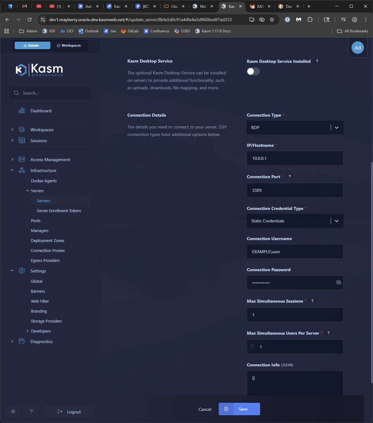 Server configuration