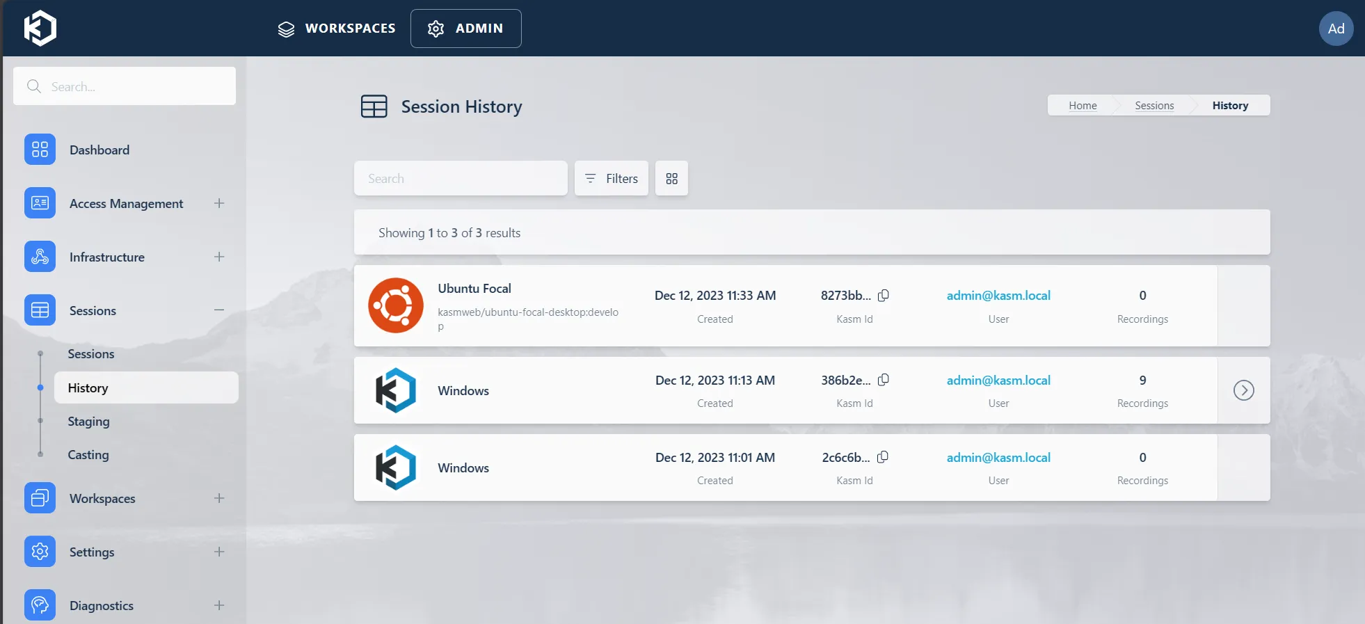 Session History