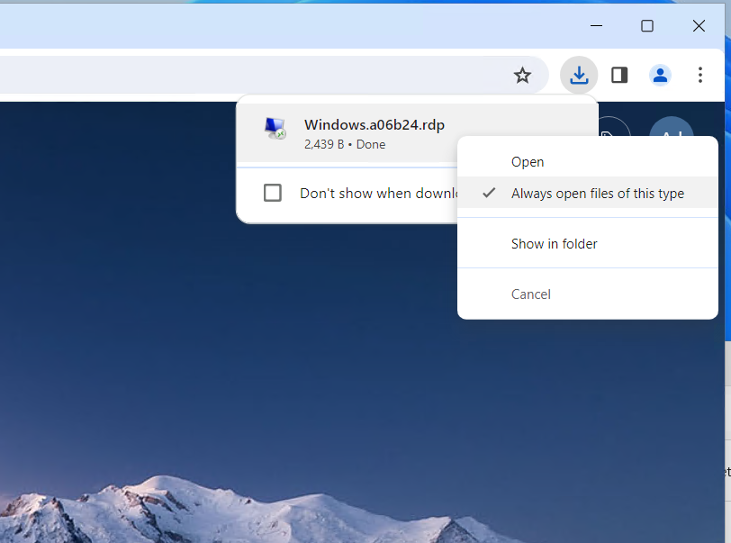 Always Open Files of this Type