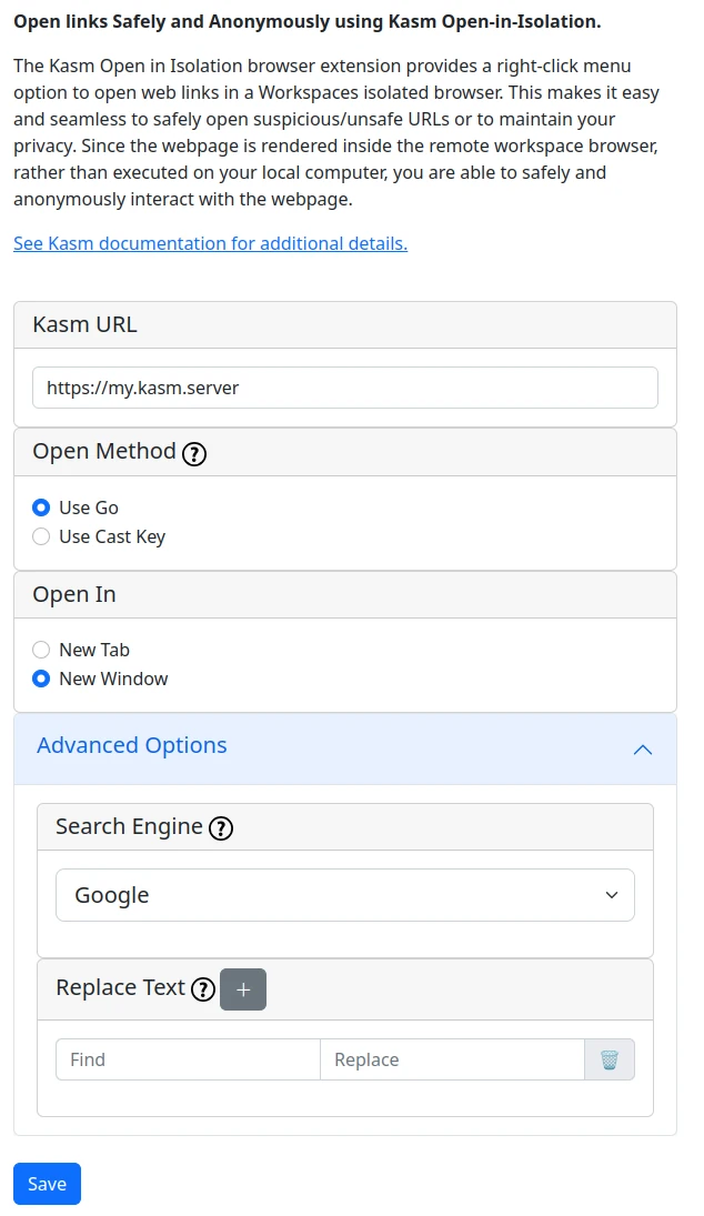 Extension Options