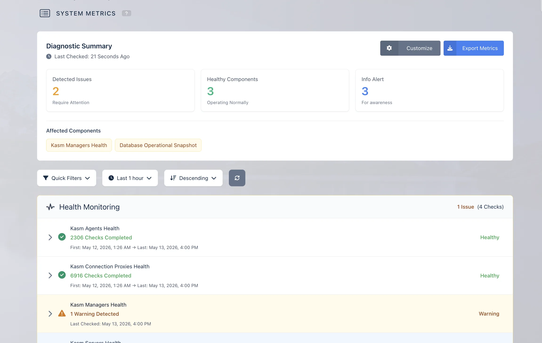 System Metrics Dashboard