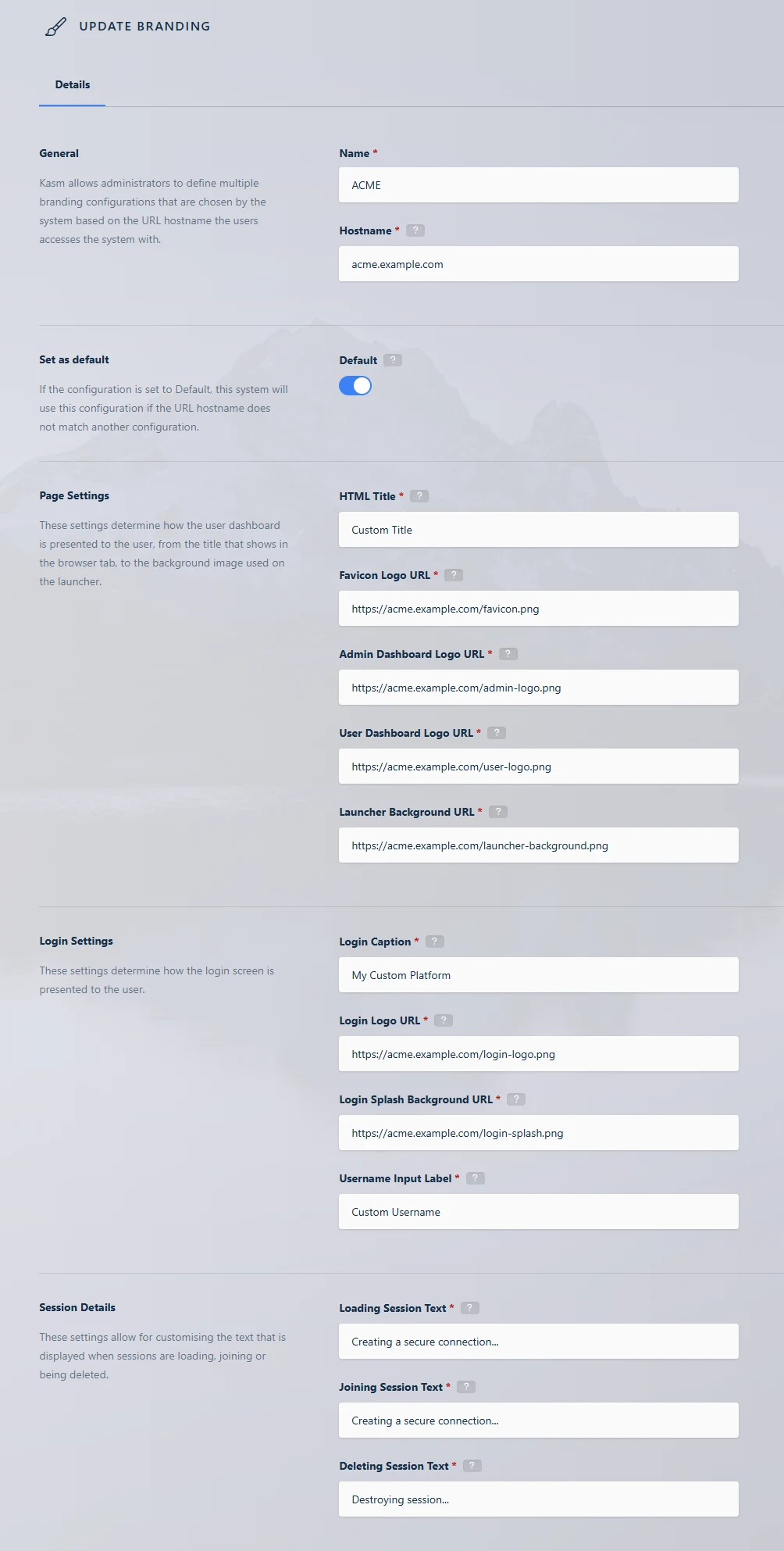 Branding Options