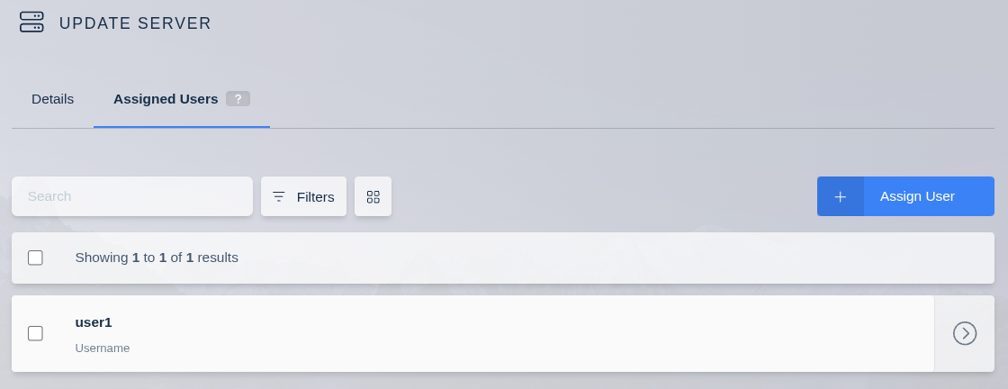 Update Server's Assigned Users