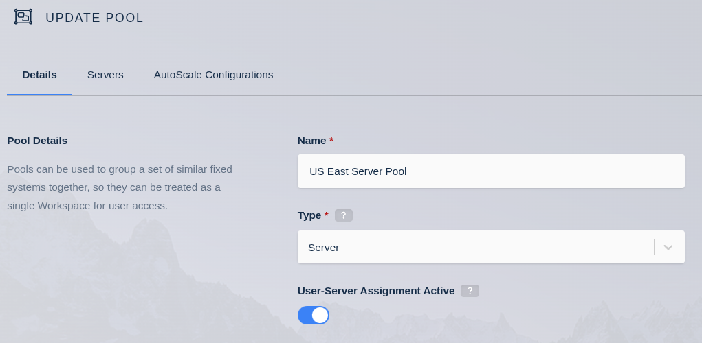 Update Server Pool