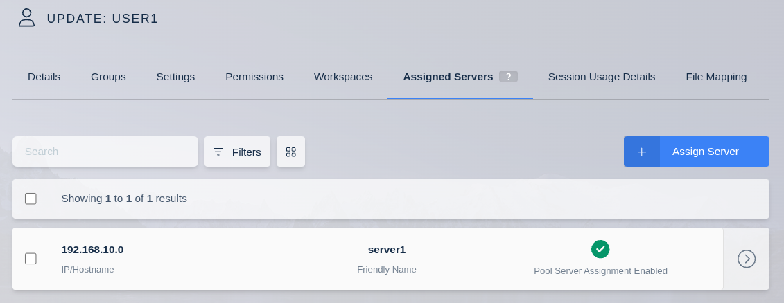Update User's Assigned Servers