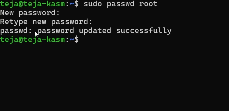 Configure root password for your VM